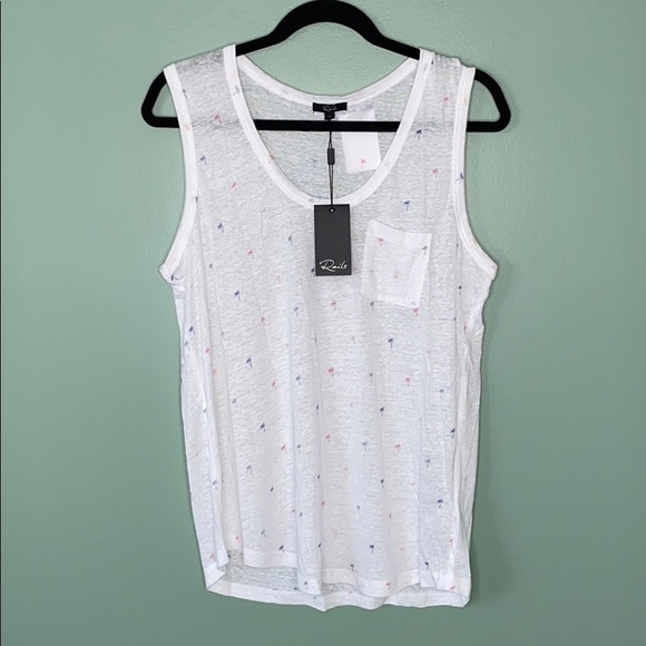 Rails White Palm Trees Pocket Tank Top NWT - Picture 6 of 6